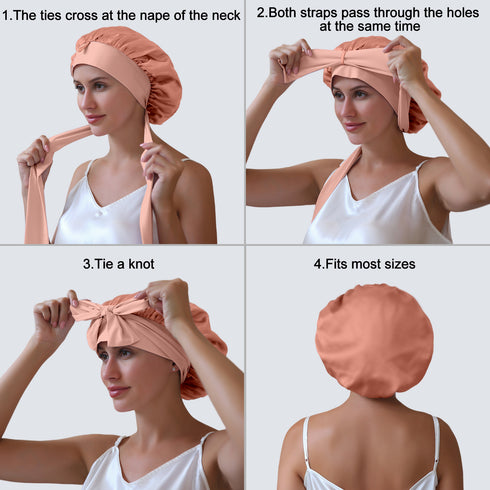 19 Momme Silk Sleep Cap with Ice Silk Band